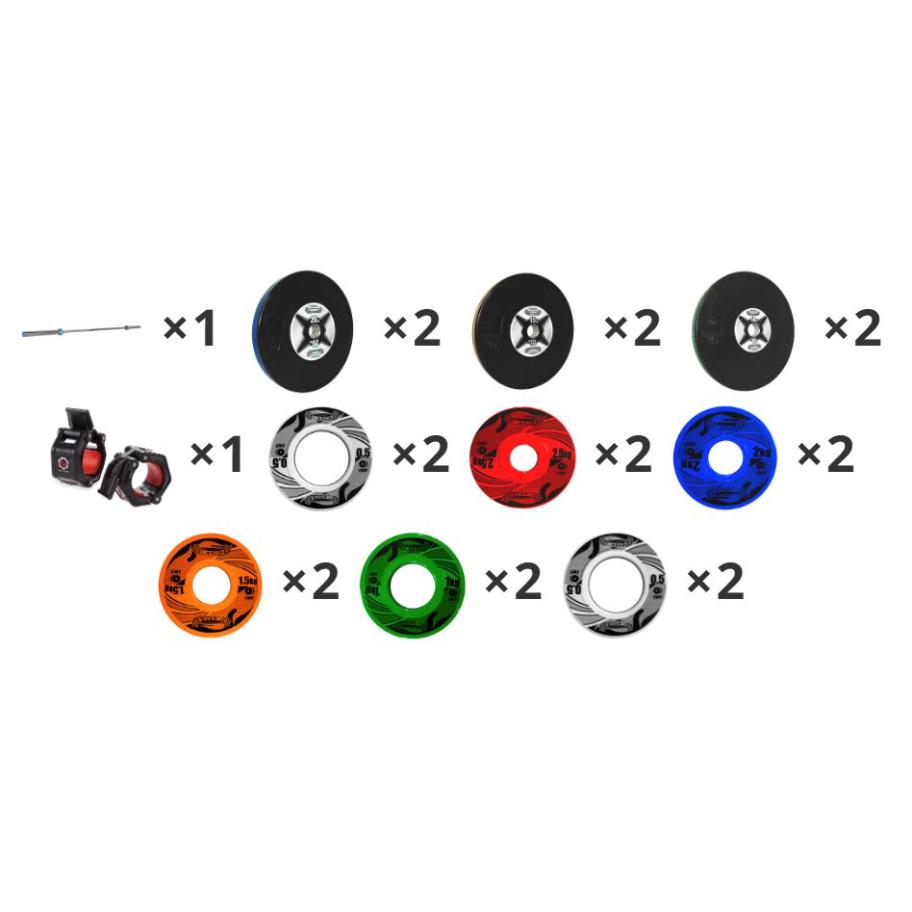 Black Training Barbell Set – 75kg – Men - 20kg